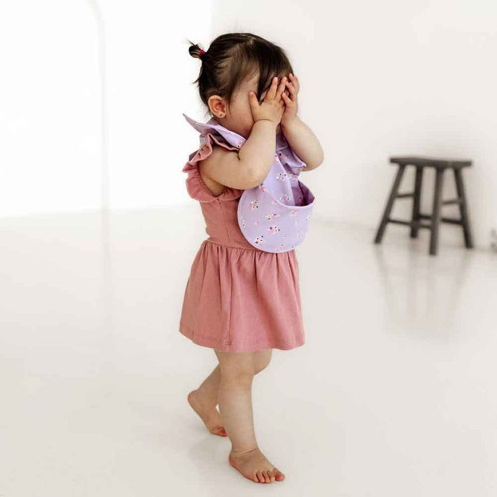 Snuggle Bib Waterproof Lilac Bloom Frill