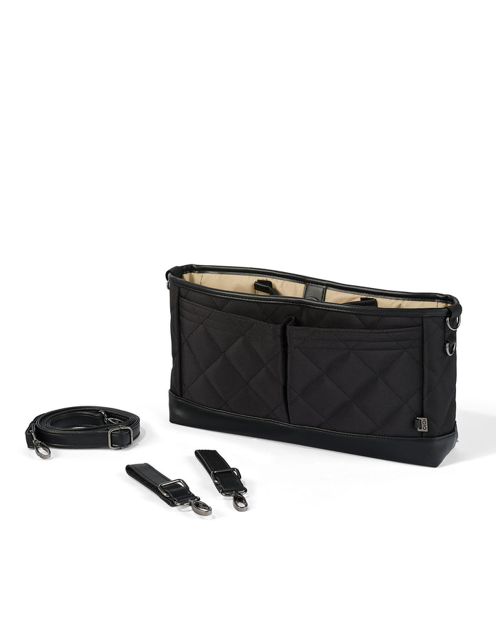 OiOi Signature Pram Caddy - Black Diamond Quilt Nylon