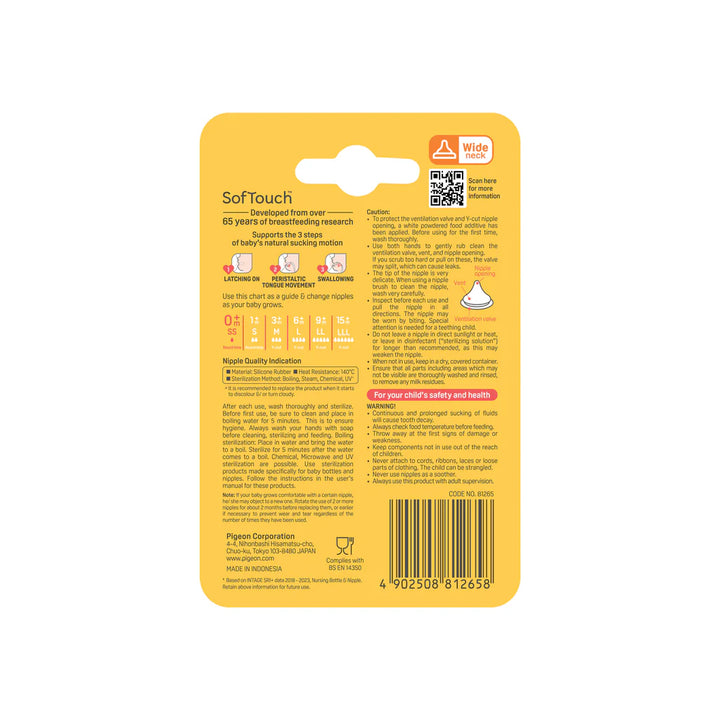 PIGEON SOFTOUCH BPP PERISTALTIC PLUS TEAT SS 1PCS