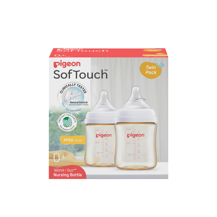 PIGEON SOFTOUCH BPP BOTTLE PPSU TWIN PACK 160ML