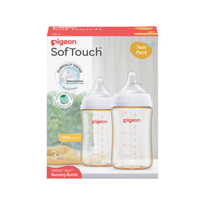 PIGEON SOFTOUCH BPP BOTTLE PPSU TWIN PACK 240ML