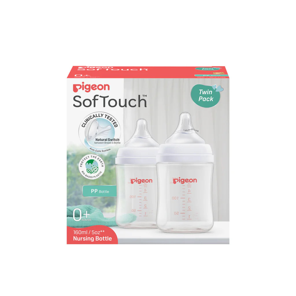 PIGEON SOFTOUCH BPP BOTTLE PP TWIN PACK 160ML