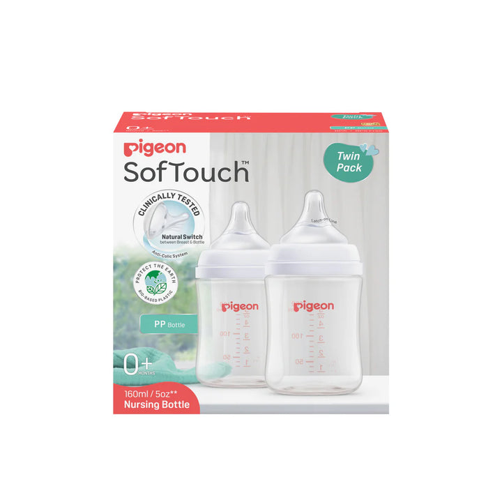 PIGEON SOFTOUCH BPP BOTTLE PP TWIN PACK 160ML