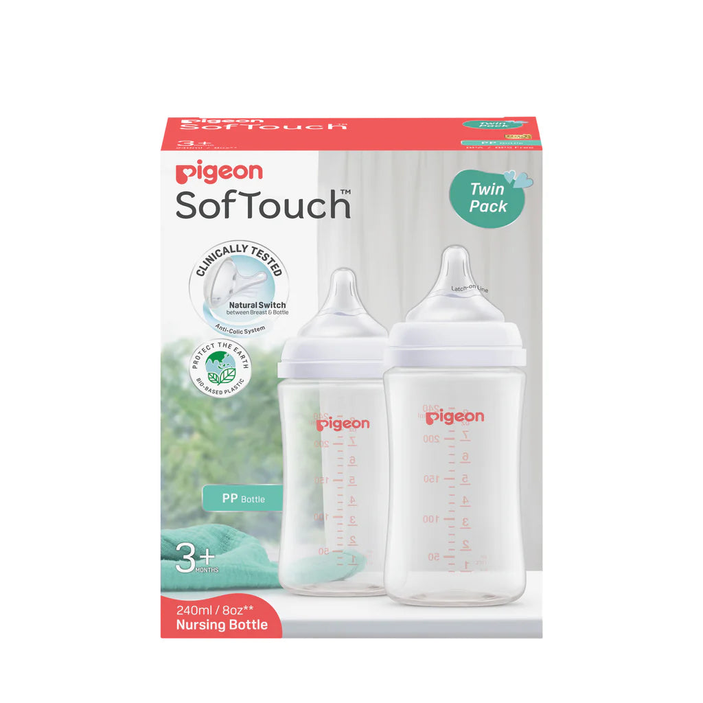 PIGEON SOFTOUCH BPP BOTTLE PP TWIN PACK 240ML