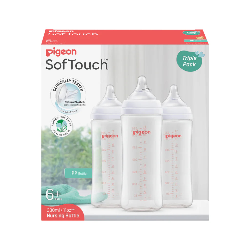PIGEON SOFTOUCH BPP BOTTLE PP TRIPLE PACK 330ML
