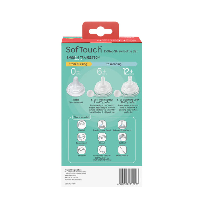 Pigeon SOFTOUCH STEP-UP STRAW BOTTLE SET