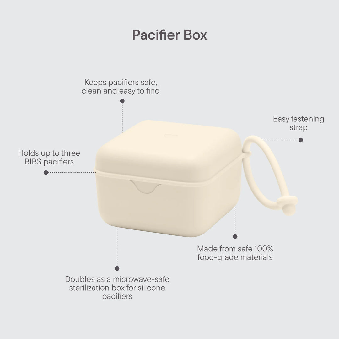 BIBS Pacifier Box, Polka - Ivory/Black