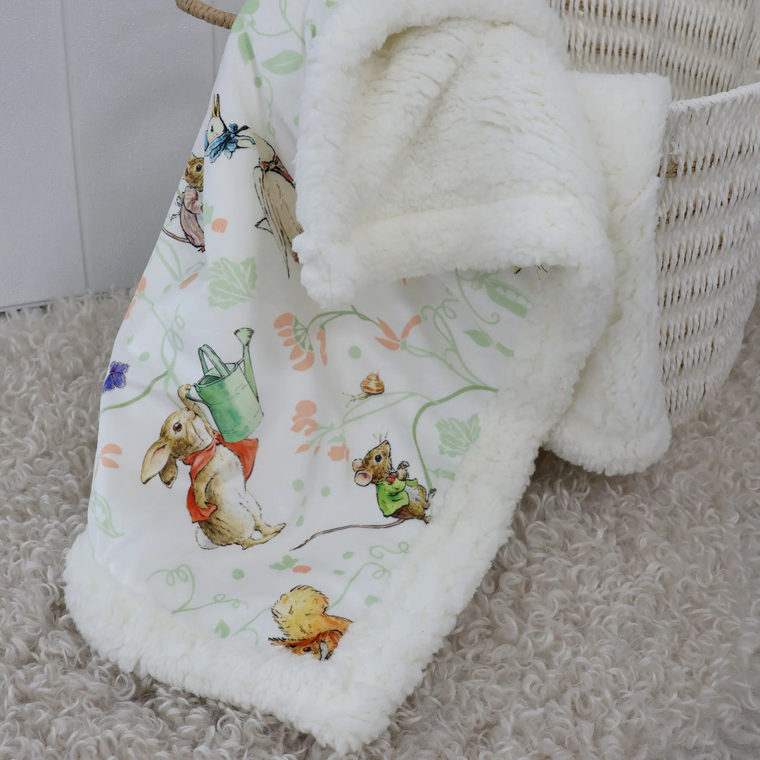 Bubba Blue Flopsy Mopsy & Cottontail Cuddle Blanket
