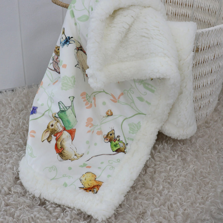 Bubba Blue Flopsy Mopsy & Cottontail Cuddle Blanket