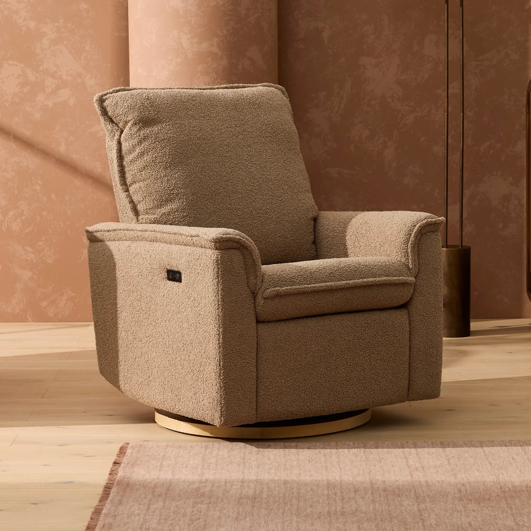 Il Tutto Louie Electric Recliner Glider Nursery Chair in Mocha Teddy