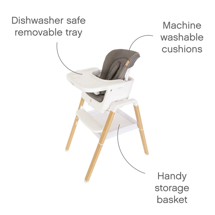 iL Tutto Nova Evolutionary High Chair in Scandi Walnut and Ecru