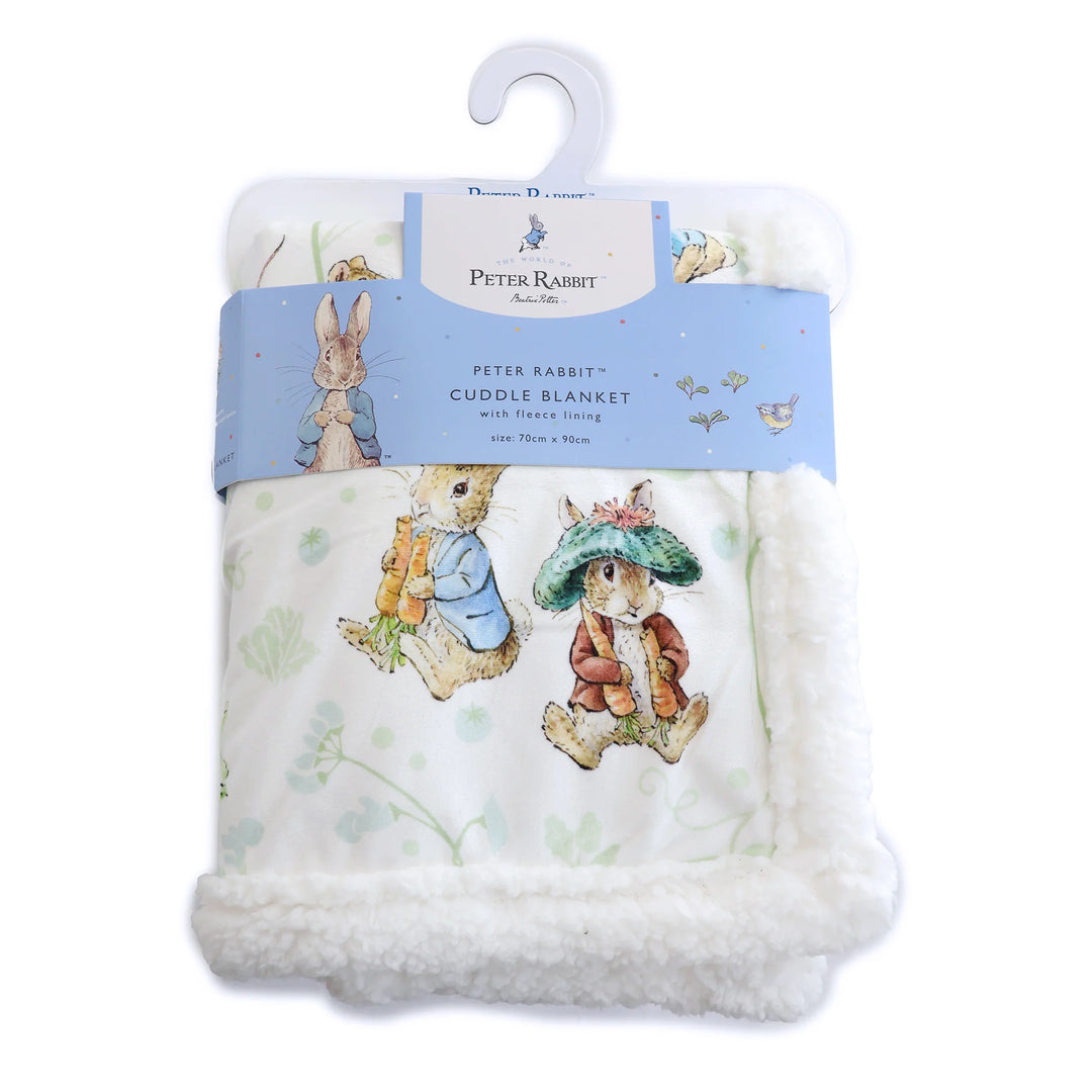 Bubba Blue Peter Rabbit & Benjamin Bunny Fleece Cuddle Blanket