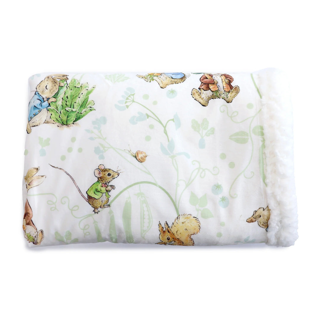 Bubba Blue Peter Rabbit & Benjamin Bunny Fleece Cuddle Blanket