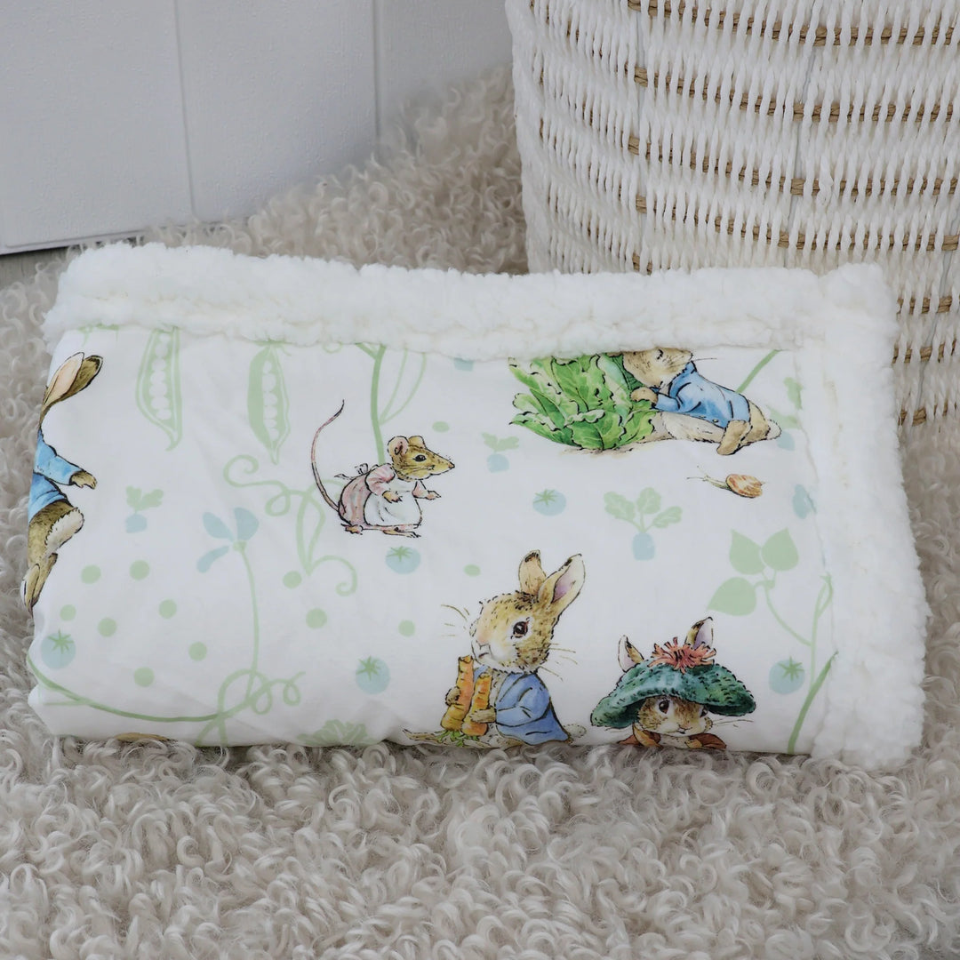 Bubba Blue Peter Rabbit & Benjamin Bunny Fleece Cuddle Blanket