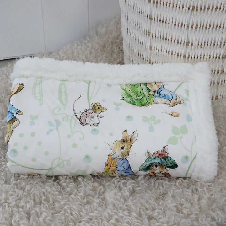 Bubba Blue Peter Rabbit & Benjamin Bunny Fleece Cuddle Blanket