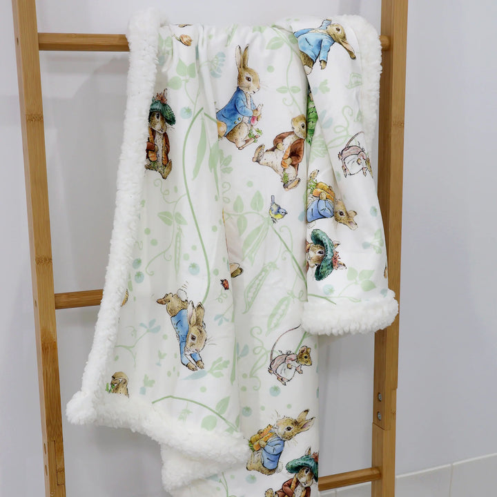 Bubba Blue Peter Rabbit & Benjamin Bunny Fleece Cuddle Blanket