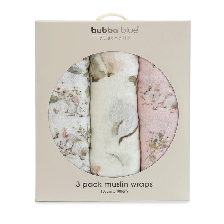 Bubba Blue Sleeping Bunny 3pk Muslin Wrap
