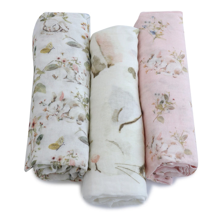 Bubba Blue Sleeping Bunny 3pk Muslin Wrap