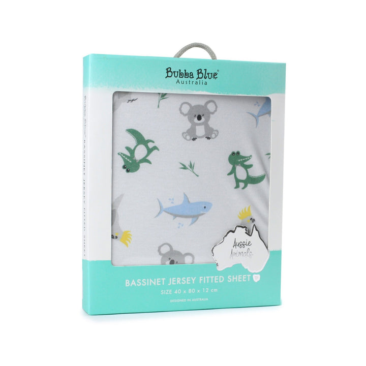 Aussie Animals Jersey Bassinet Fitted Sheet