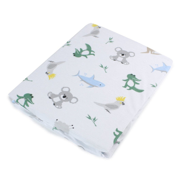 Aussie Animals Jersey Bassinet Fitted Sheet