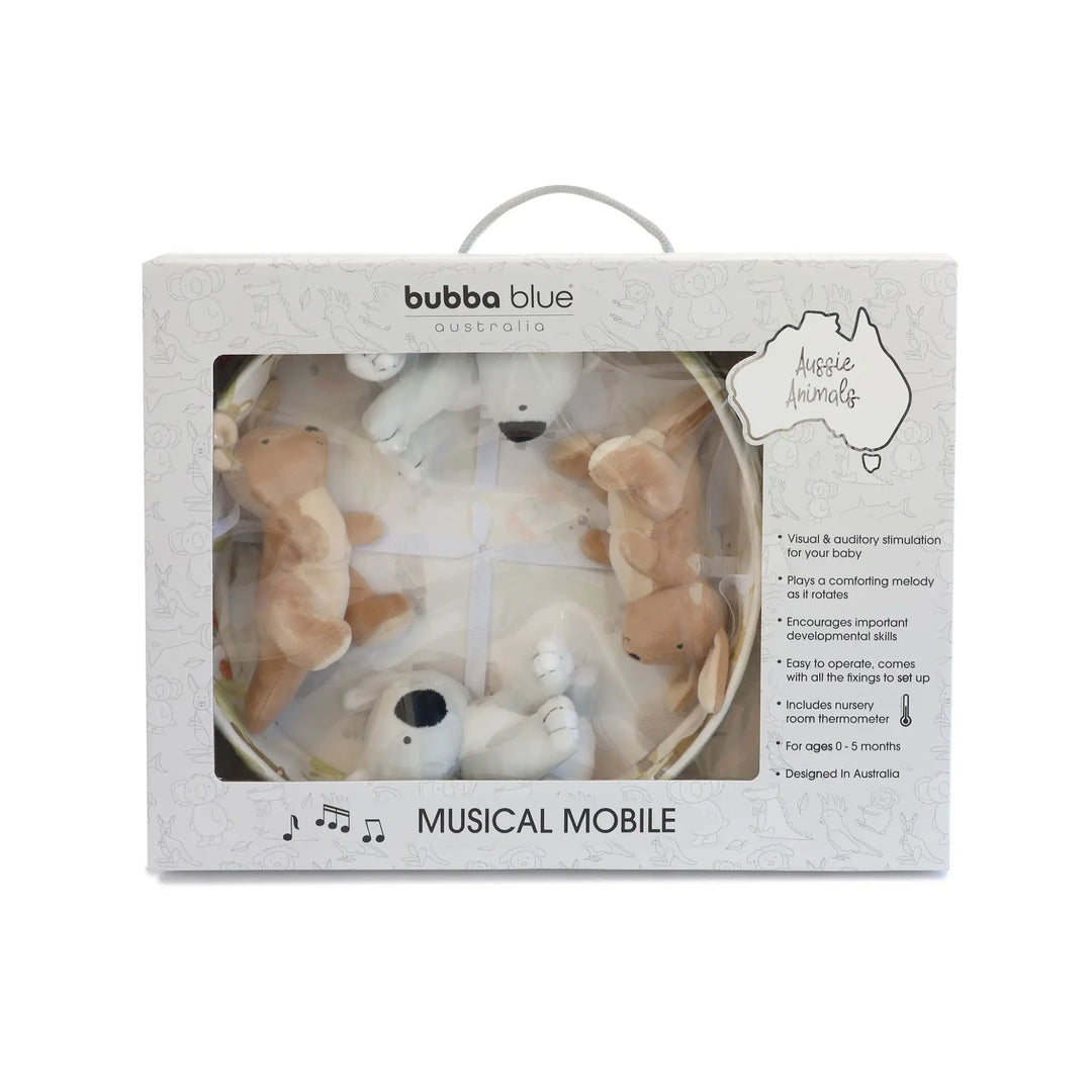 Bubba Blue Aussie Animals Musical Mobile - OATMEAL