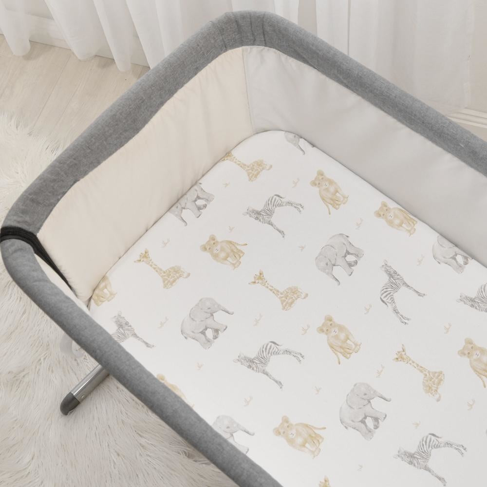 2-pack Jersey Co-Sleeper Fitted Sheets - Savanna Babies/Pitter Patter