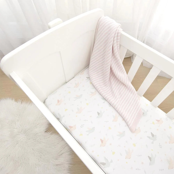 Living Textiles 2-pack Jersey Bassinet Fitted Sheet(40 x 80 x 12cm) - Ava/Blush Floral