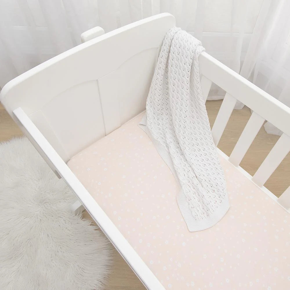 Living Textiles 2-pack Jersey Bassinet Fitted Sheet(40 x 80 x 12cm) - Ava/Blush Floral