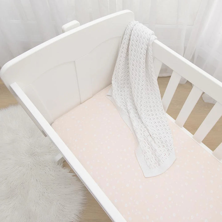 Living Textiles 2-pack Jersey Bassinet Fitted Sheet(40 x 80 x 12cm) - Ava/Blush Floral