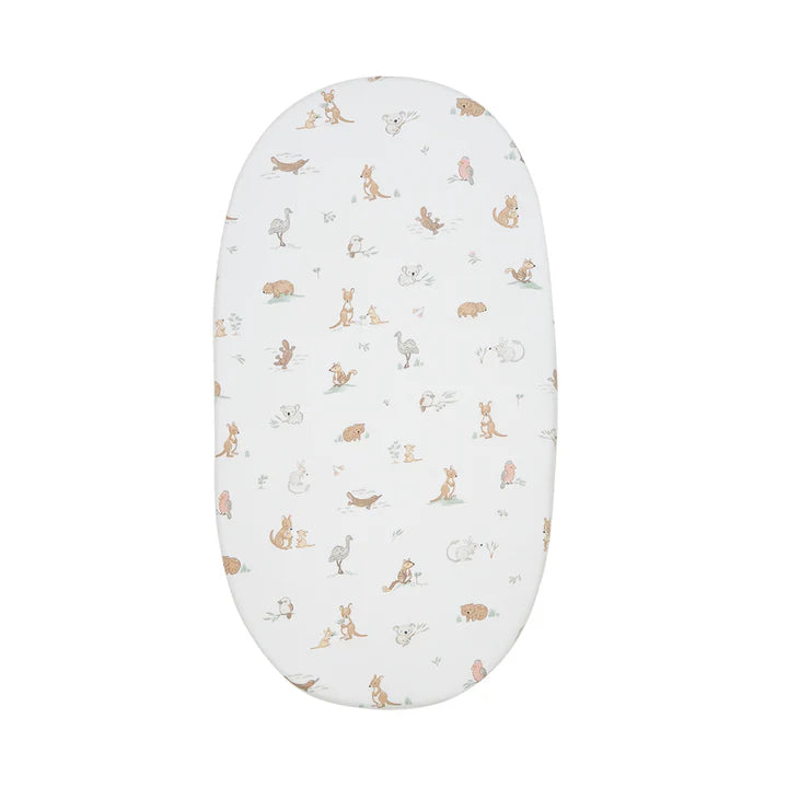 Living Textiles Organic Bassinet Fitted Sheet - Australiana