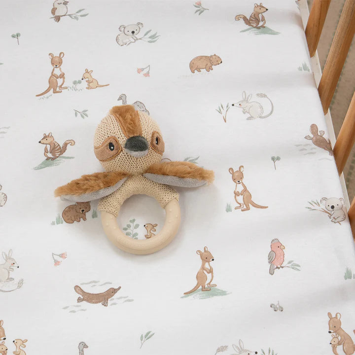 Living Textiles Organic Bassinet Fitted Sheet - Australiana