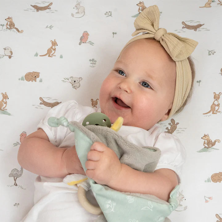Living Textiles Organic Bassinet Fitted Sheet - Australiana