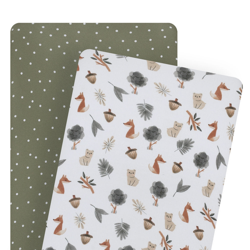 Living Textiles 2pk Bedside Sleeper Fitted Sheets - Forest Retreat