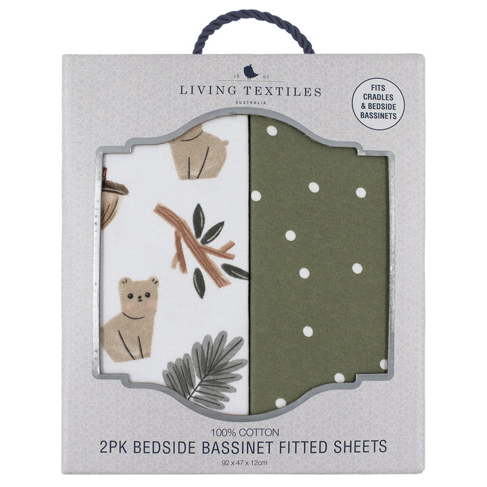 Living Textiles 2pk Bedside Sleeper Fitted Sheets - Forest Retreat