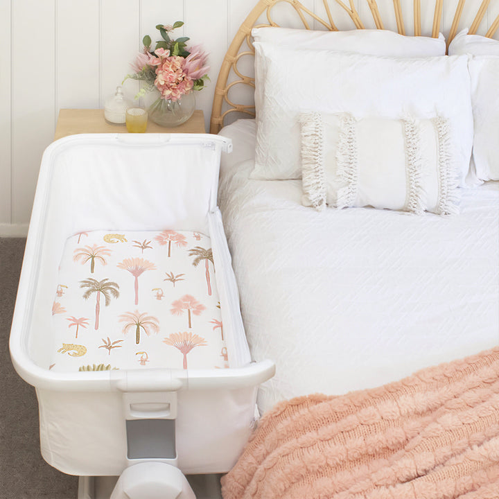 Living Textiles 2pk Bedside Bassinet Fitted Sheets - Tropical Mia