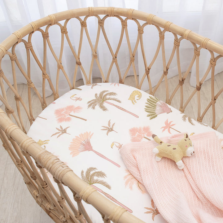Living Textiles 2pk Bedside Bassinet Fitted Sheets - Tropical Mia