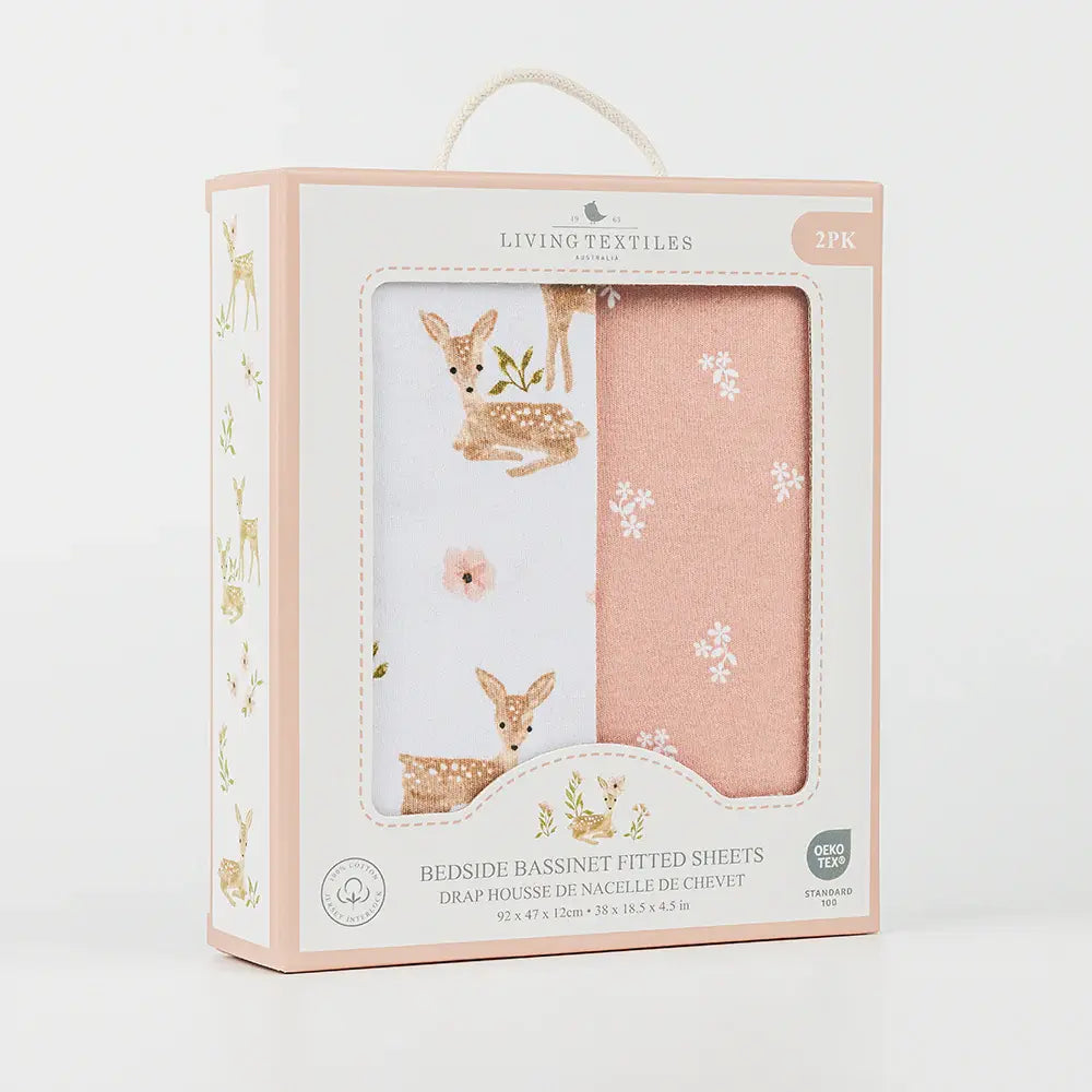 Living Textiles 2pk Bedside Bassinet Fitted Sheet - Sophia's Garden