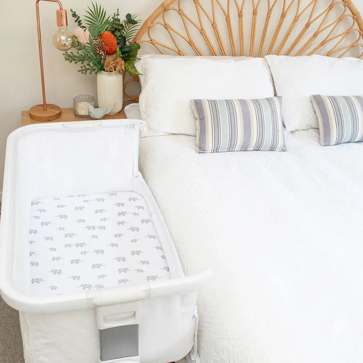 Living Textiles 2pk Bedside Bassinet Fitted Sheet - Watercolour Elephant