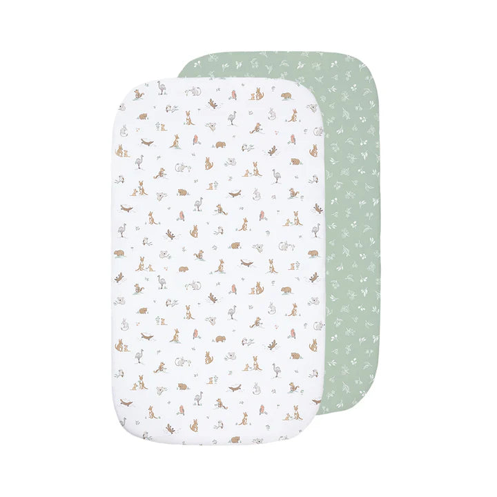 Living Textiles 2 Pack Organic Bedside Sleeper Fitted Sheet