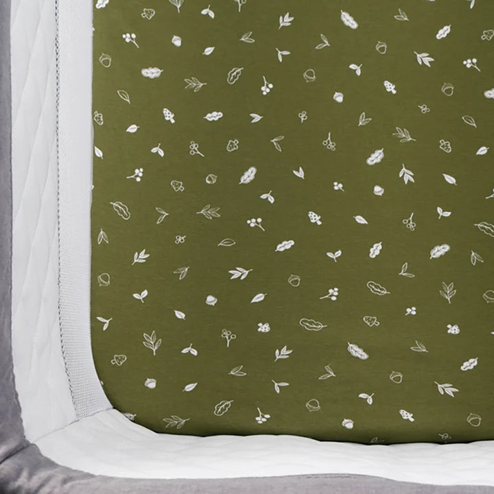 Living Textiles 2 Pack Organic Bedside Sleeper Fitted Sheet - Fox & Friends