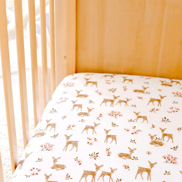 LIVING TEXTILES  2PK JERSEY COT FITTED SHEET - SOPHIA'S GARDEN