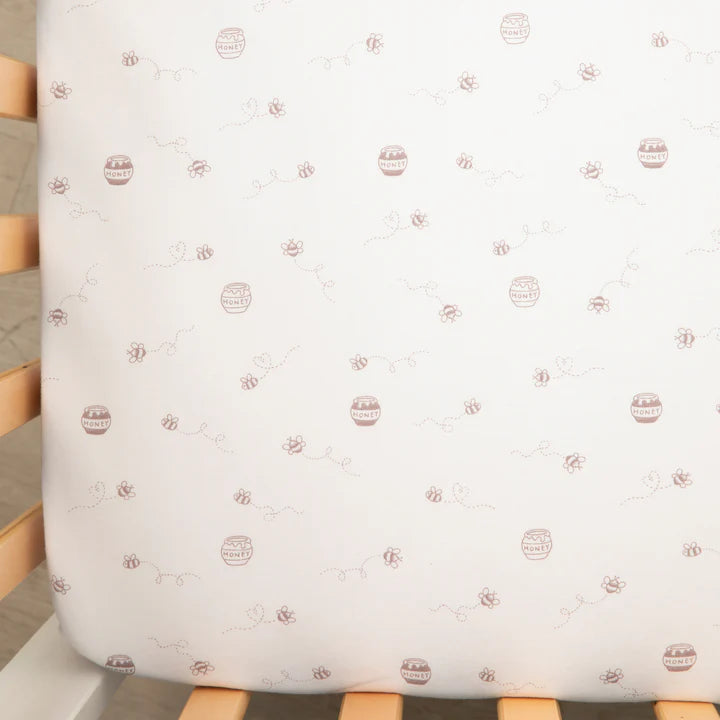 Living Textiles 2 Pack Organic Jersey Cot Fitted Sheets - Cuddly Bear