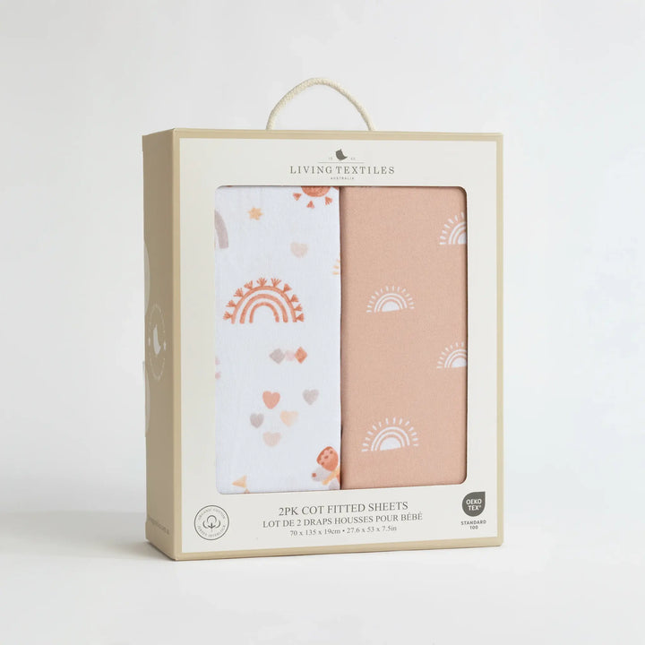 Living Textiles 2 Pack Cot Fitted Sheets - Bohemian Bliss