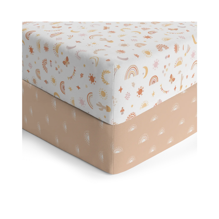 Living Textiles 2 Pack Cot Fitted Sheets - Bohemian Bliss