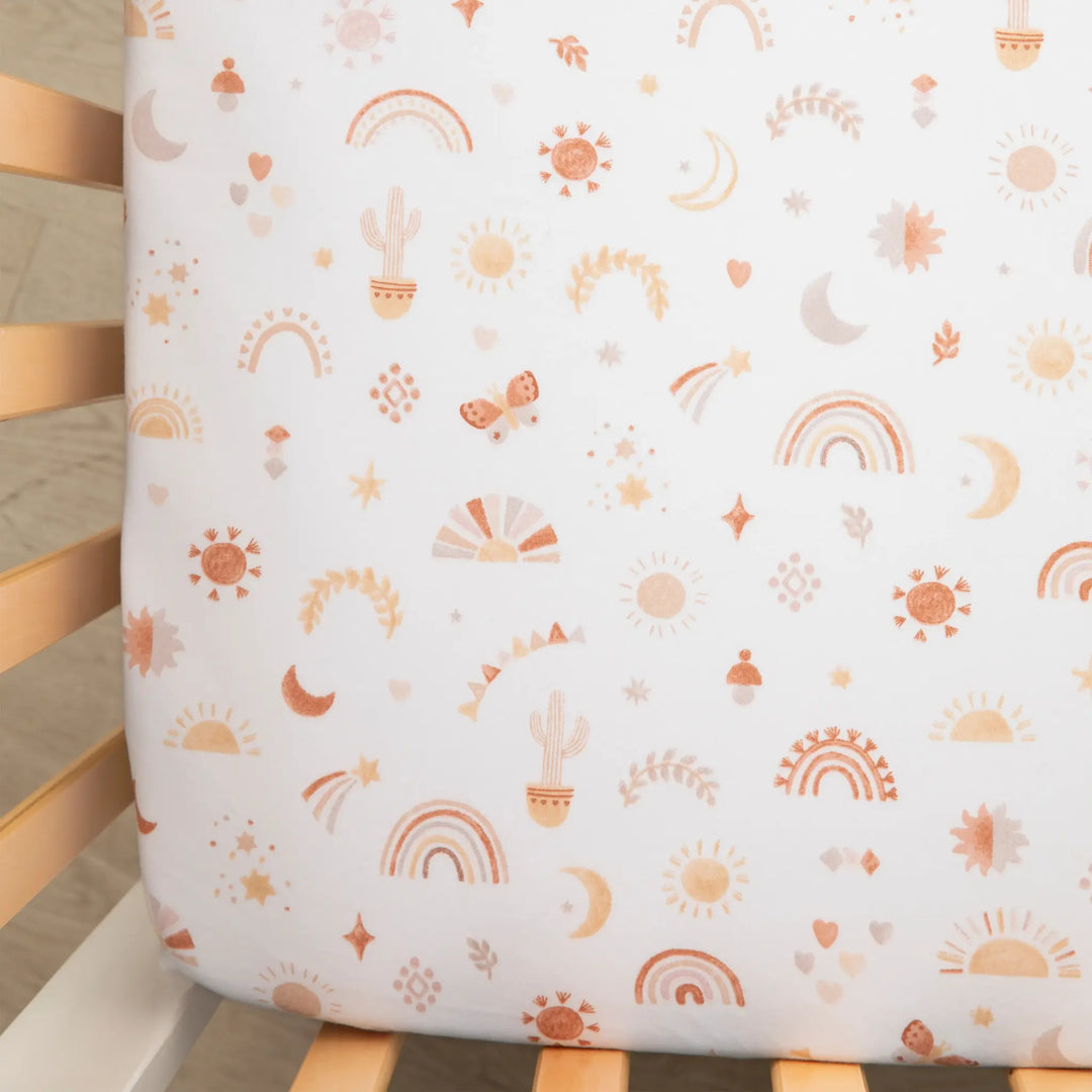 Living Textiles 2 Pack Cot Fitted Sheets - Bohemian Bliss