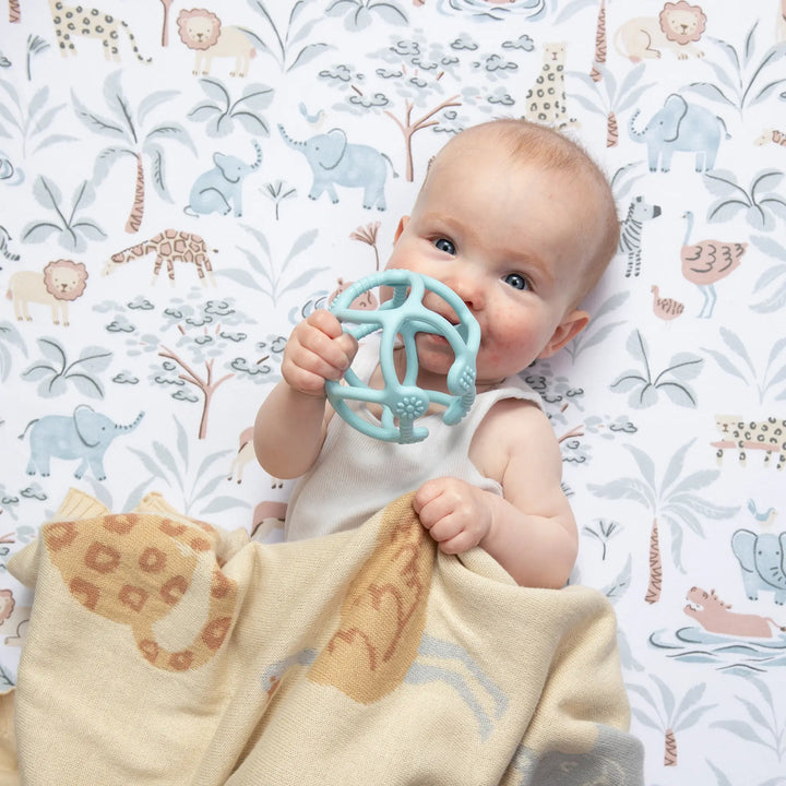 Living Textiles 2 Pack Organic Jersey Cot Fitted Sheets - Wild Safari