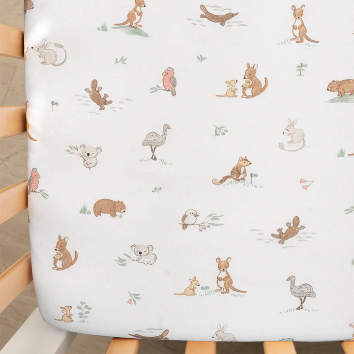 Living Textiles 2 Pack Organic Cot Fitted Sheet - Australiana
