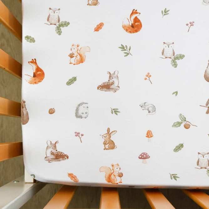 Living Textiles 2 Pack Organic Cot Fitted Sheet - Fox & Friends