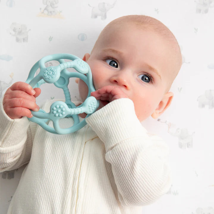 Living Textiles Organic Port-a-Cot Fitted Sheet - Elephant Playtime