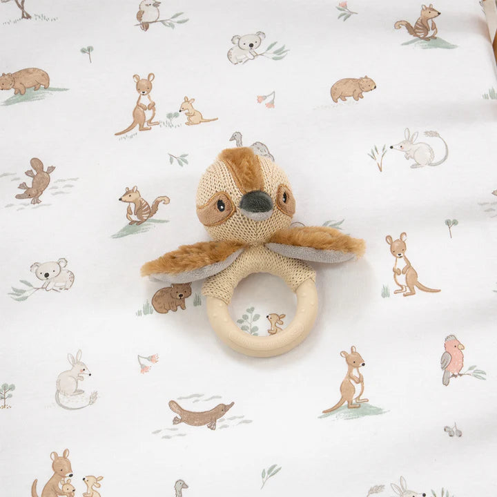 Living Textiles Organic Port-a-Cot Fitted Sheet - Australiana